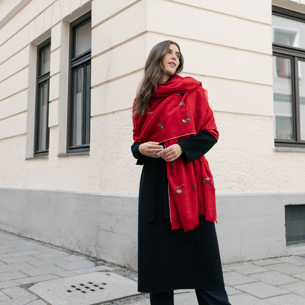 TheAdorned_AlpineLife_Pashmina Kaschmir_Winter Schal Rot