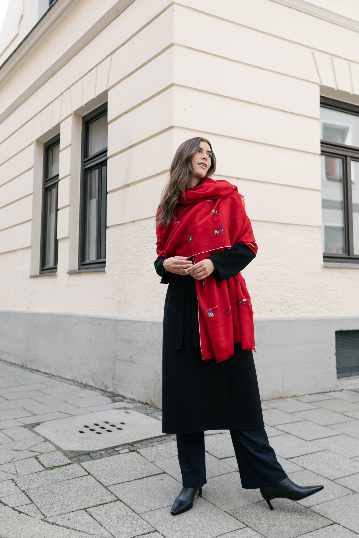 TheAdorned_AlpineLife_Pashmina Kaschmir_Winter Schal Rot